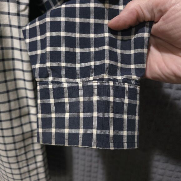 VTG MoBetta Canvas Long Sleeve Shirt Mens Large Blue Check Heavy Western Button - Picture 6 of 15